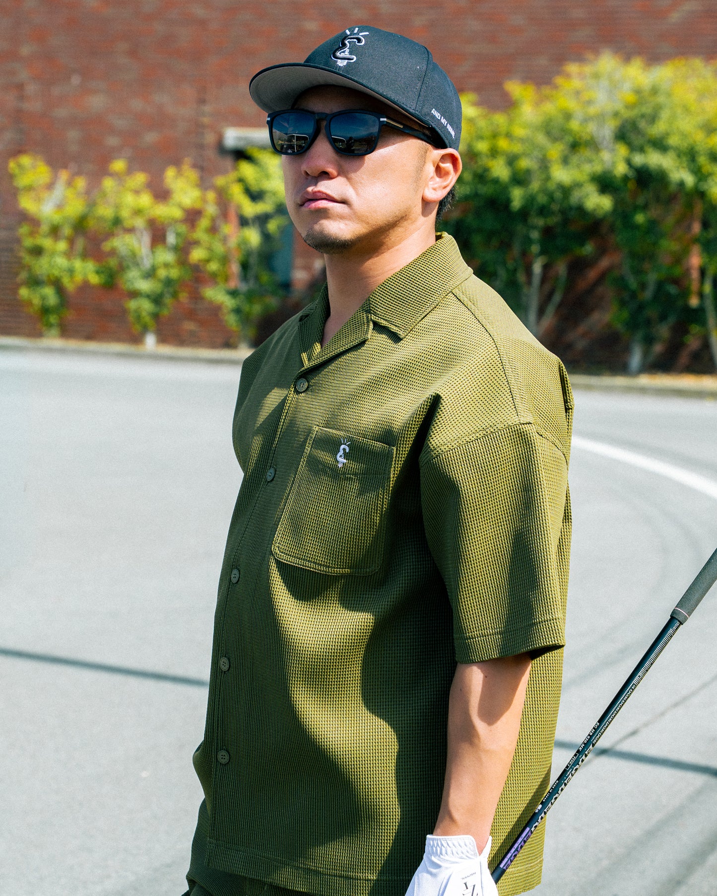 MENSワッフル開襟シャツ